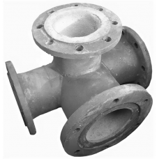 Тройник чугунный фланцевый с пожарной подставкой ППТФ ДУ 300х300 ГОСТ 5525-88